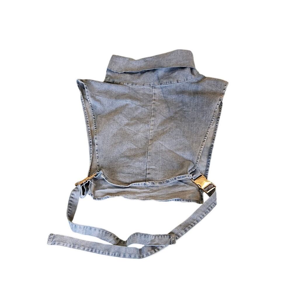 Micas Denim Corset Crop Top Medium Buckle Side Sleeveless Streetwear